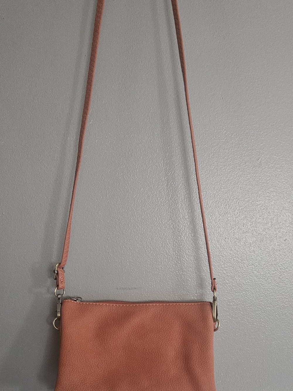 Pebbled Leather Crossbody Bag in Terracotta